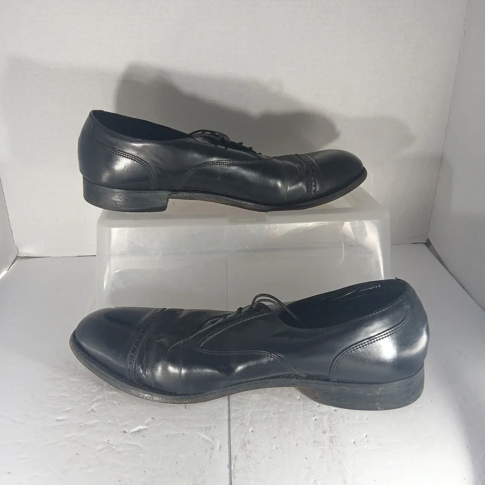 Florsheim Oxford Dress Shoes 10M Black Leather Cap Toe Brogue 20382 Formal Mens